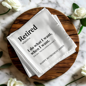 Funny Retirement Napkin, Retired Adjective Definition, Retirement Gift Napkin, Gift for Retiree, Retirement Party Favor, Retirement James