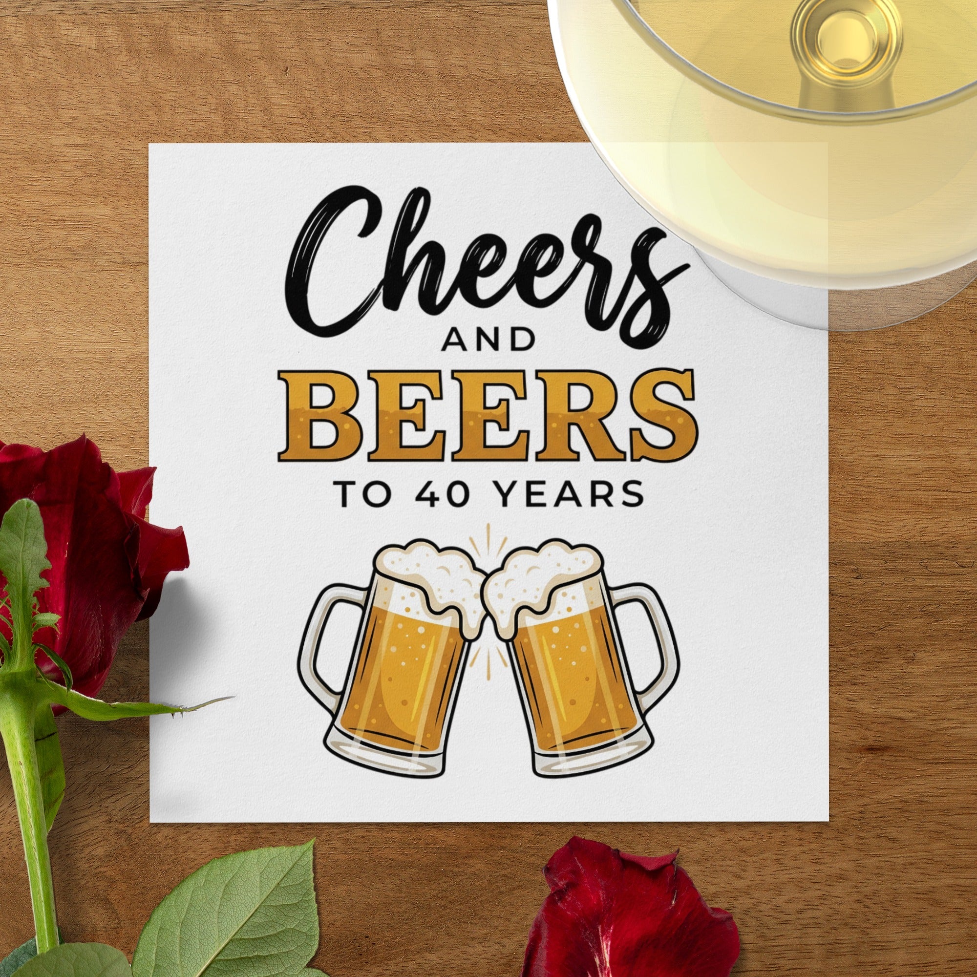 Cheers Beers With Name Age Birthday Cocktail Napkins