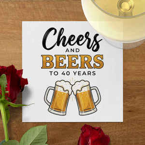 Cheers Beers With Name Age Birthday Cocktail Napkins