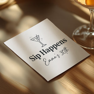 Sip Happens With Age Birthday Cocktail Napkins