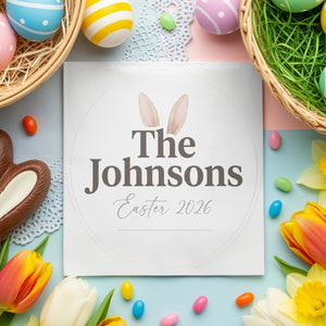 Personalized Easter Beverage Napkins – Bunny & Spring Floral