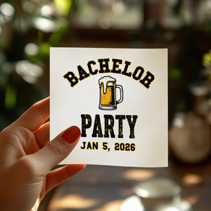 Personalized Bachelor Party Napkins – Beer Mug Party – Custom Napkins with Name & Date