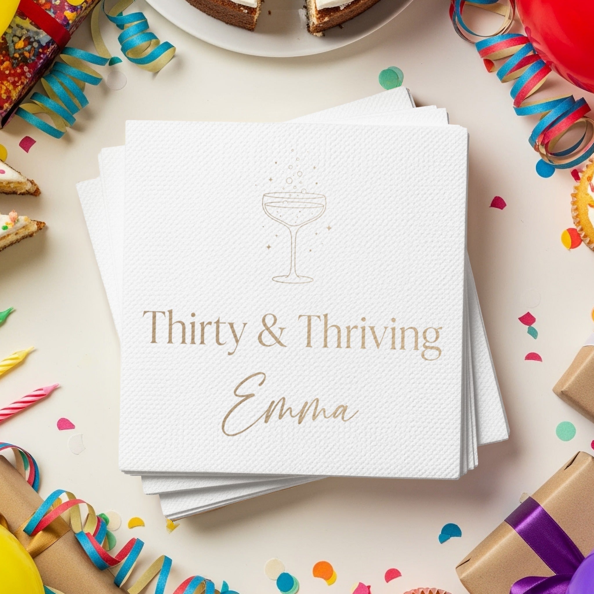 Elegant Party Design Birthday Cocktail Napkins