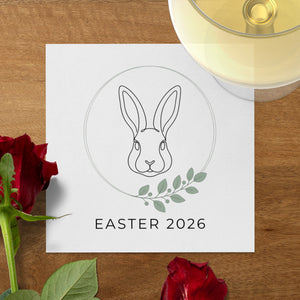 Personalized Easter Cocktail Napkins – Minimal Bunny Line Art