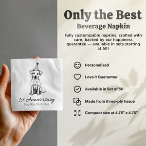 Party Dog Napkin, Cute Puppy Napkin, Dog Lover Gift, Birthday Napkin, Funny Dog Napkin, Animal Napkin, Unique Napkin, Pet Napkin