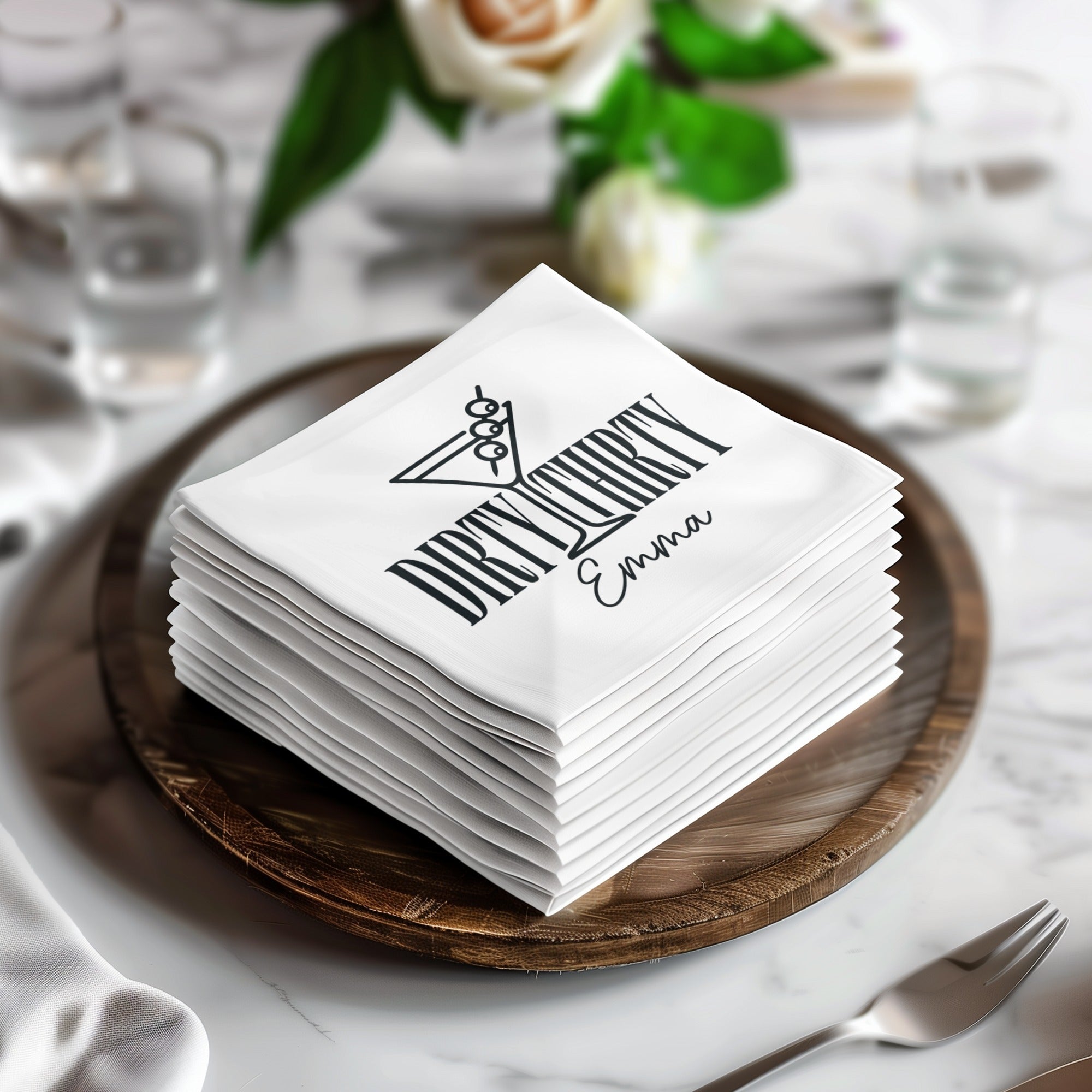 Cocktail Name and Age Birthday Cocktail Napkins