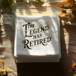 The Legend Has Retired Napkin, Retirement Party Decor, Farewell Napkins, Retirement Celebration, Retirement Gift, Retirement Theme