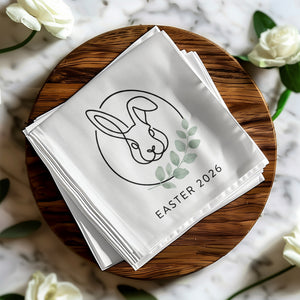 Personalized Easter Cocktail Napkins – Minimal Bunny Line Art