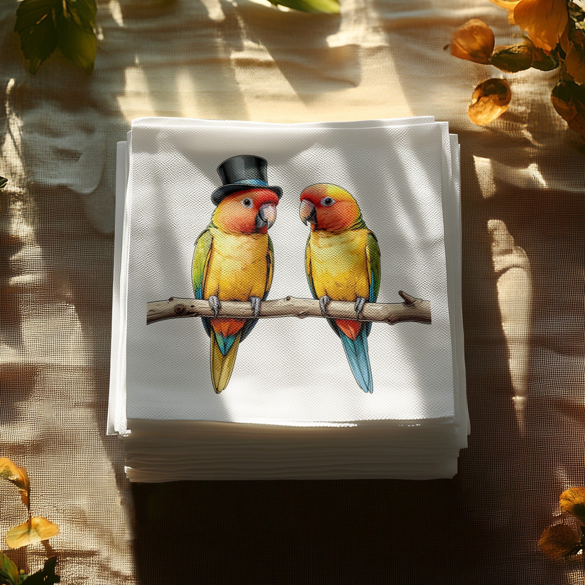 Sun Conure Napkins, Parrot Napkins, Bird Napkins, Funny Napkins, Elegant Napkins, Whimsical Napkins, Party Napkins, Decorative Napkins