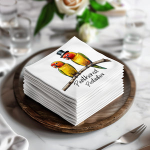 Sun Conure Napkin, Bird Napkin, Parrot Napkin, Party Napkin, Tropical Decor, Feathered Festivities, Whimsical Napkin, Fun Napkin