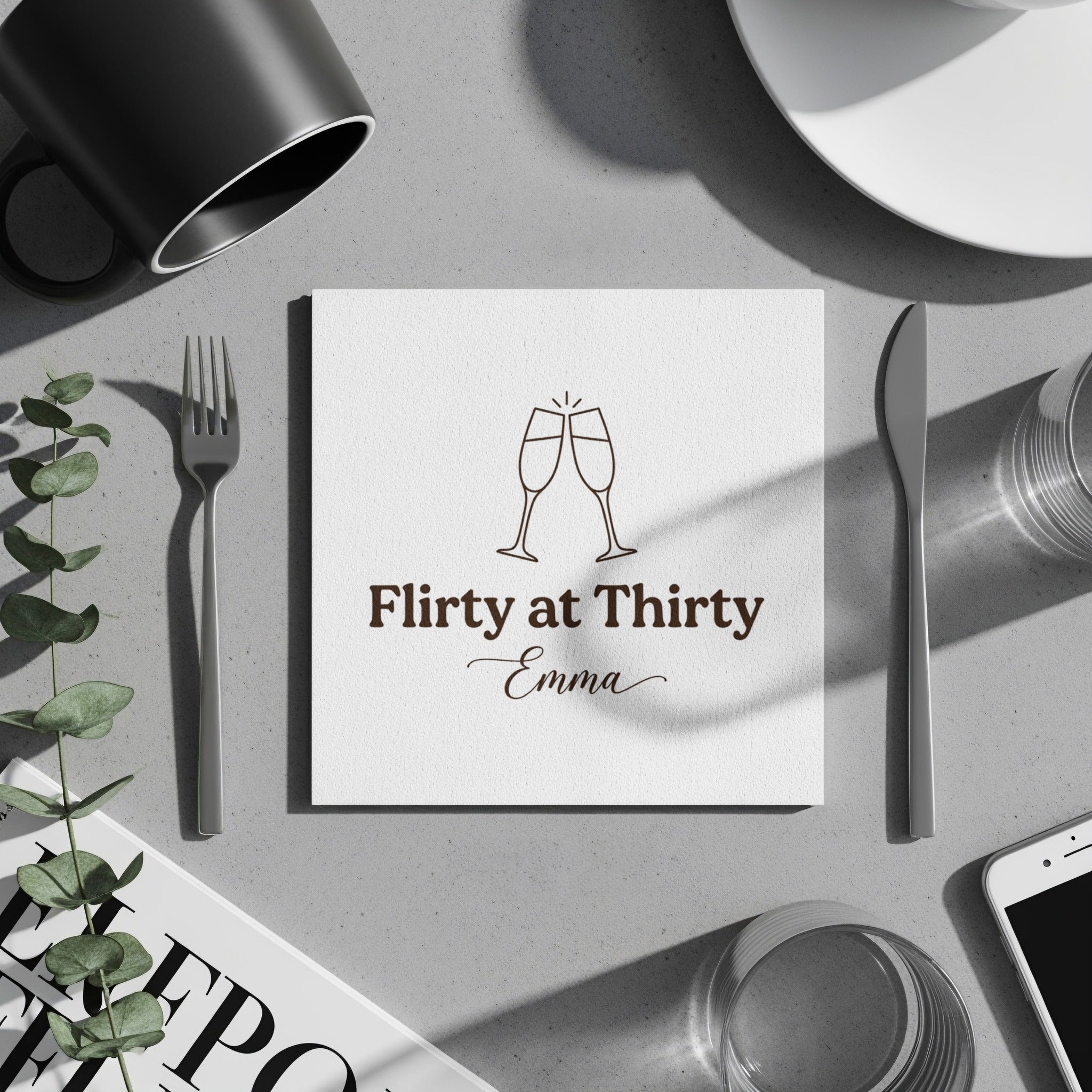 Milestone Birthday Cocktail Napkins