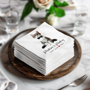 Whiskers and Whiskey Napkin, Cute Cat Napkin, Funny Napkin, Cat Lover Gift, Home Decor, Novelty Napkin, Unique Napkin