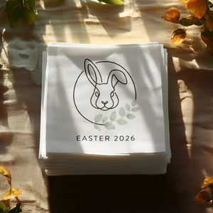 Personalized Easter Cocktail Napkins – Minimal Bunny Line Art