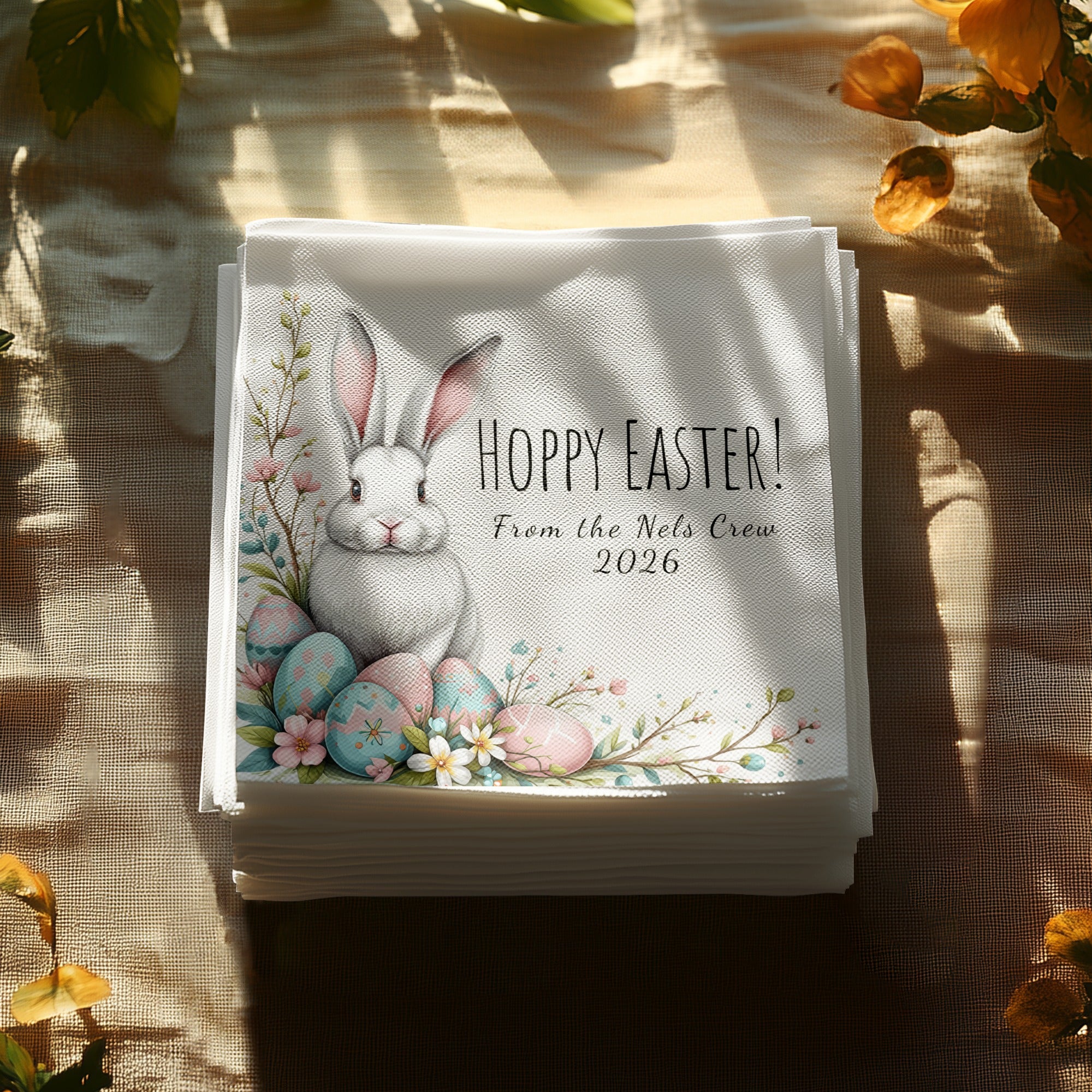 Hoppy Easter Napkins – Bunny & Easter Egg Design – Custom Spring Celebration Napkins