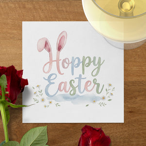 Personalized Easter Beverage Napkins – Bunny & Spring Floral