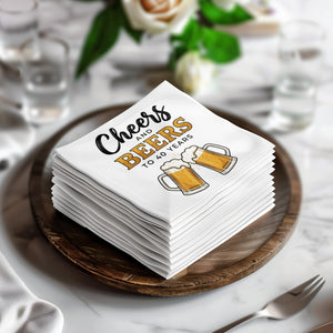 Cheers Beers With Name Age Birthday Cocktail Napkins