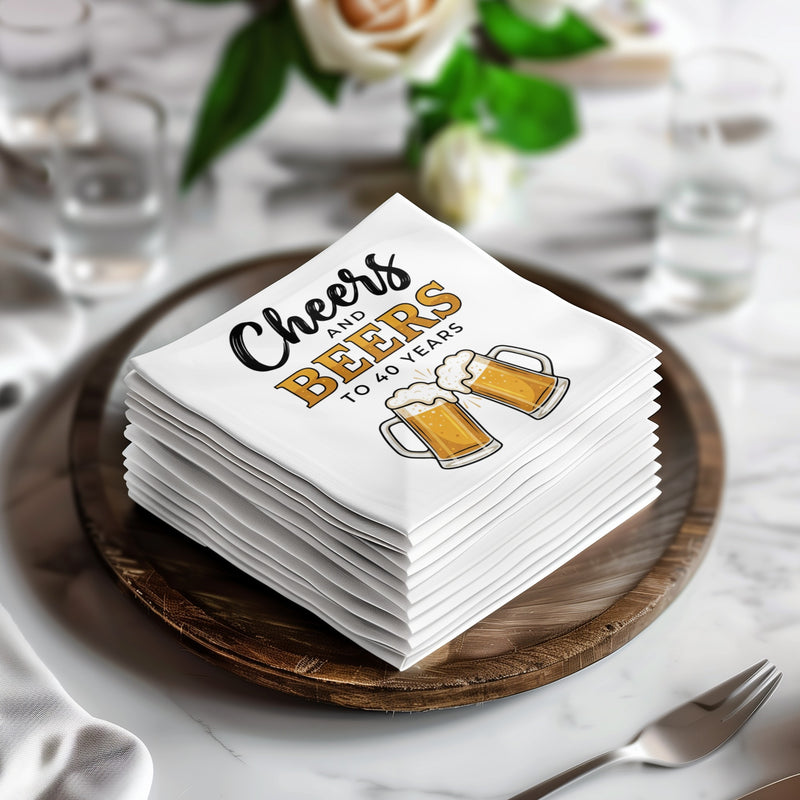 Cheers Beers With Name Age Birthday Cocktail Napkins