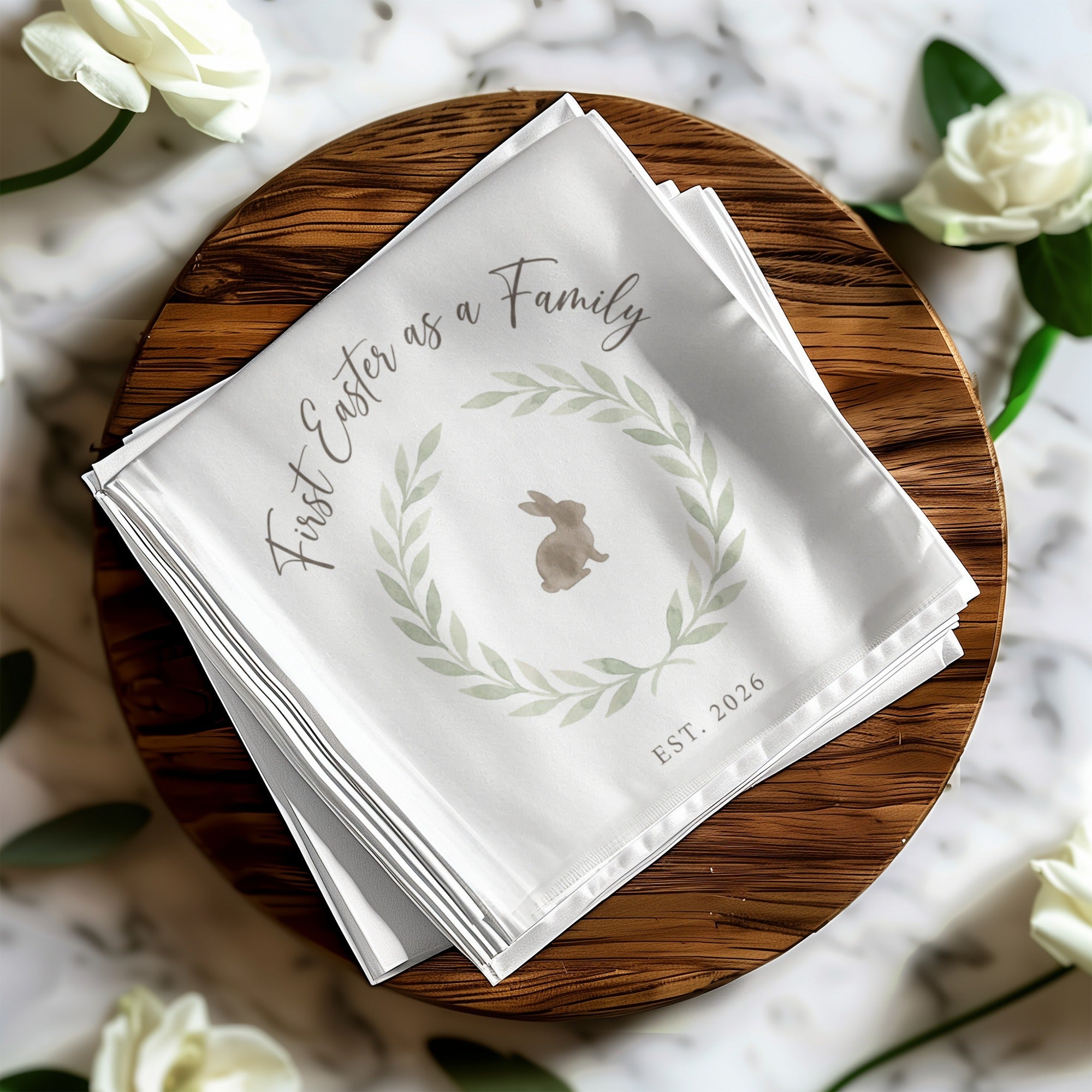 Personalized Easter Beverage Napkins – First Easter as a Family