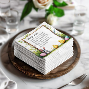 Funny Easter Napkins – Peep This! – Custom Easter Party Napkin with Bunny & Chicks