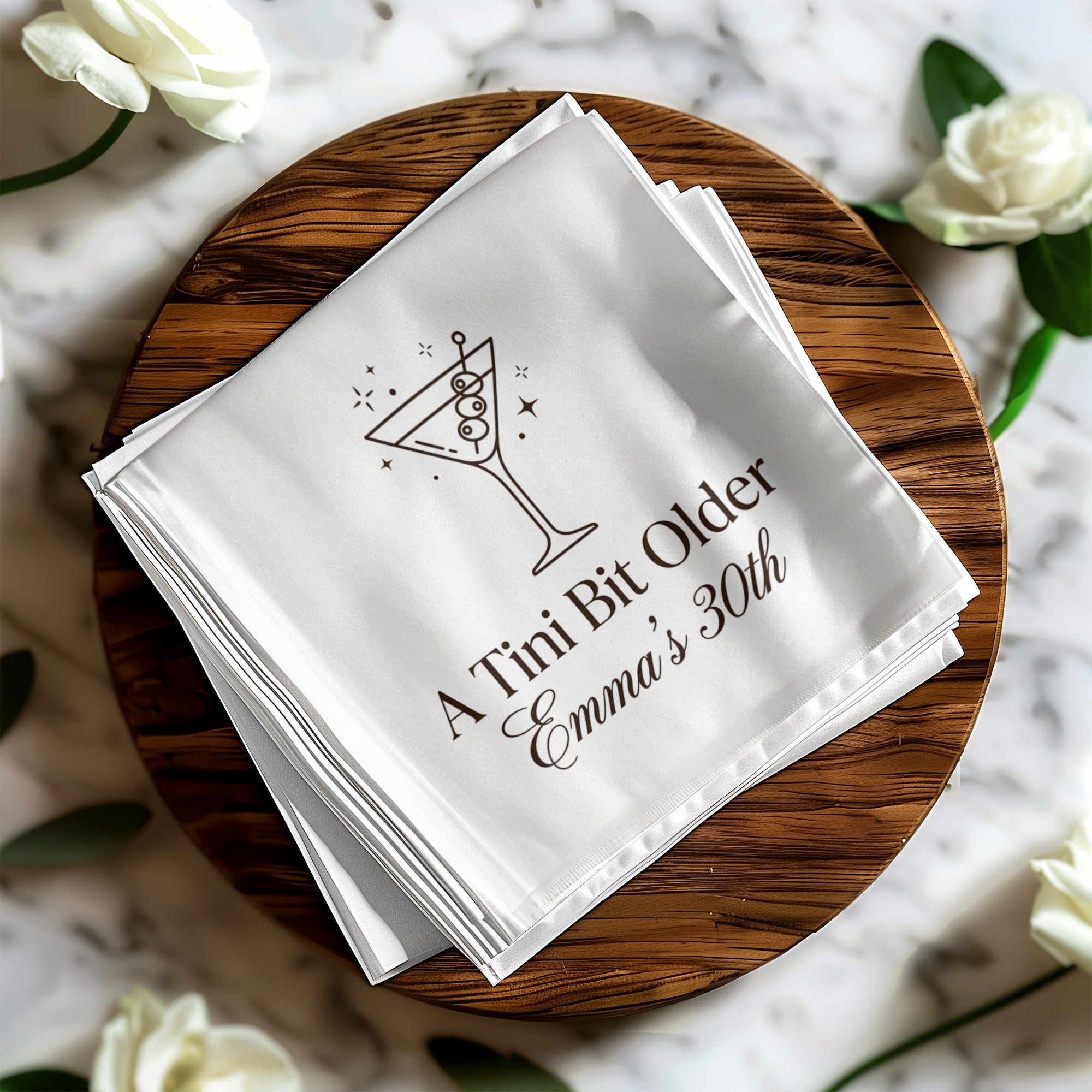 Martini Design Party Birthday Cocktail Napkins