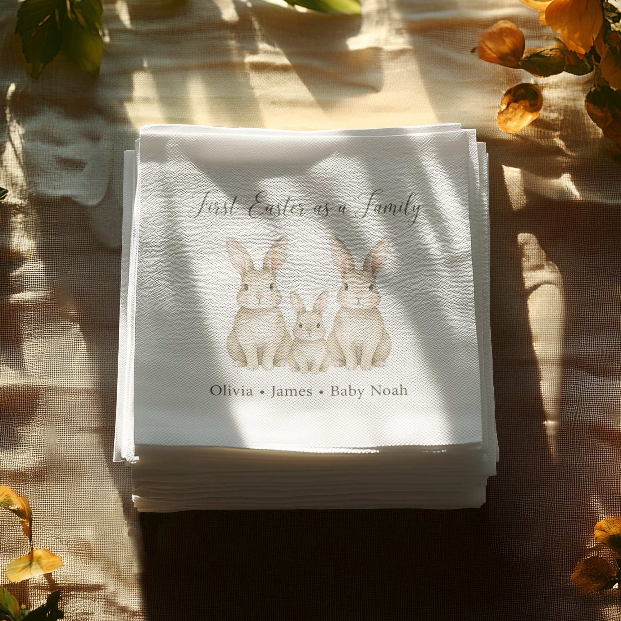 Personalized Easter Beverage Napkins – First Easter as a Family