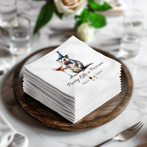 Party Possum Napkin, Cocktail Napkin, Funny Animal Napkin, Birthday Party Decoration, Festive Napkin, Unique Party Favor, Cute Napkin