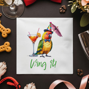 Party Parrot Napkins, Cocktail Bird Napkins, Wing It Beverage Napkins, Fun Party Napkins, Bird Lover Gift, Tropical Napkins, Festive Napkins
