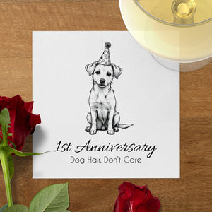 Party Dog Napkin, Cute Puppy Napkin, Dog Lover Gift, Birthday Napkin, Funny Dog Napkin, Animal Napkin, Unique Napkin, Pet Napkin