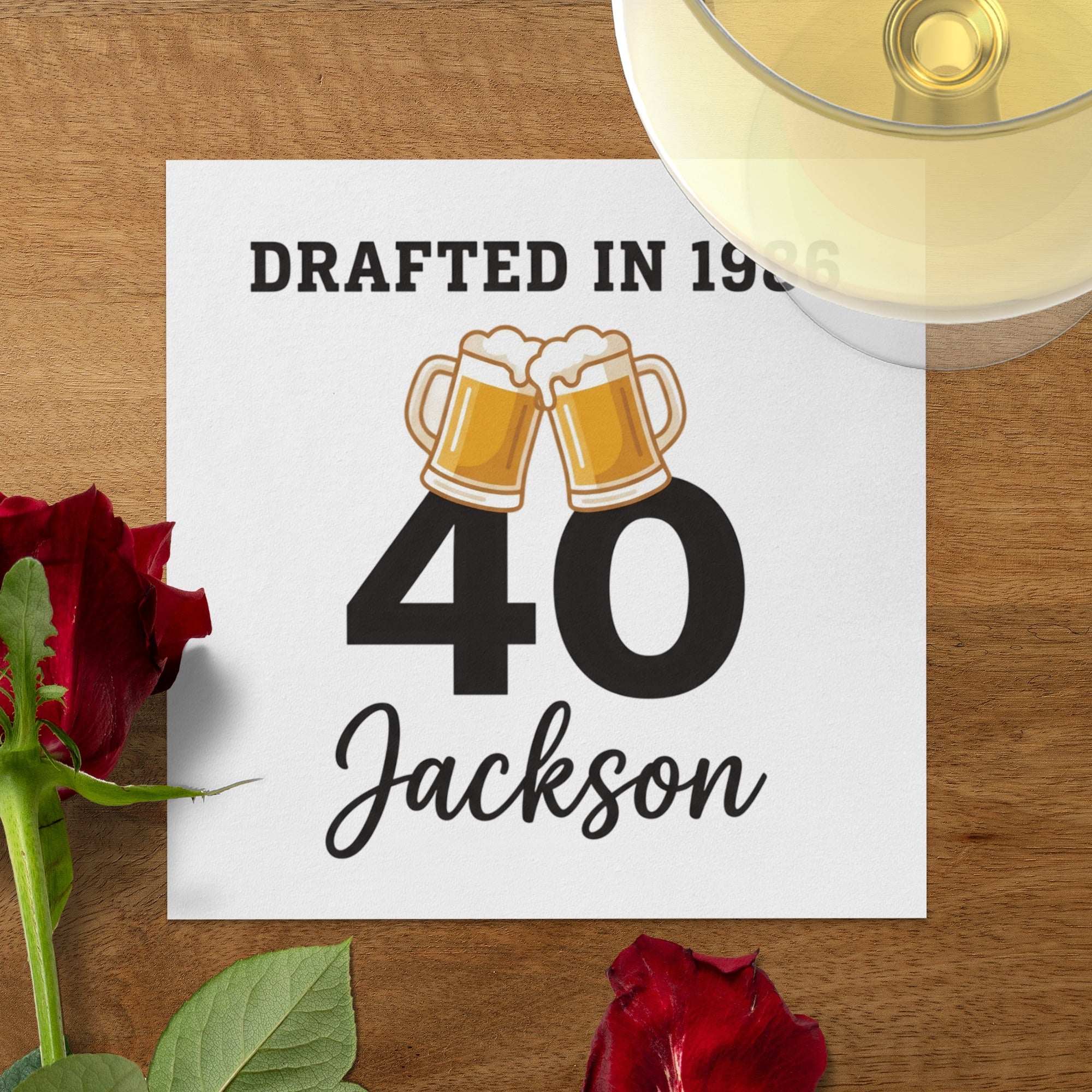 Milestone Name and Age Birthday Cocktail Napkins