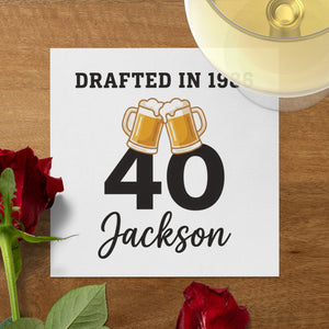 Milestone Name and Age Birthday Cocktail Napkins