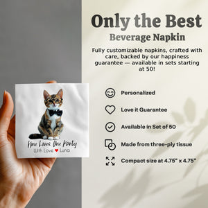 Cat Napkins, Funny Cat Napkins, Party Napkins, Kitten Napkins, Cute Cat Napkins, Animal Napkins, Pet Napkins, Whimsical Napkins