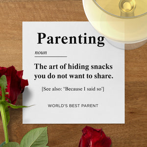Parenting Definition Napkin, Funny Mom Dad Napkins, World's Best Parent Napkins, Hide Snacks Napkin, Parent Humor Gift, Unique Napkin