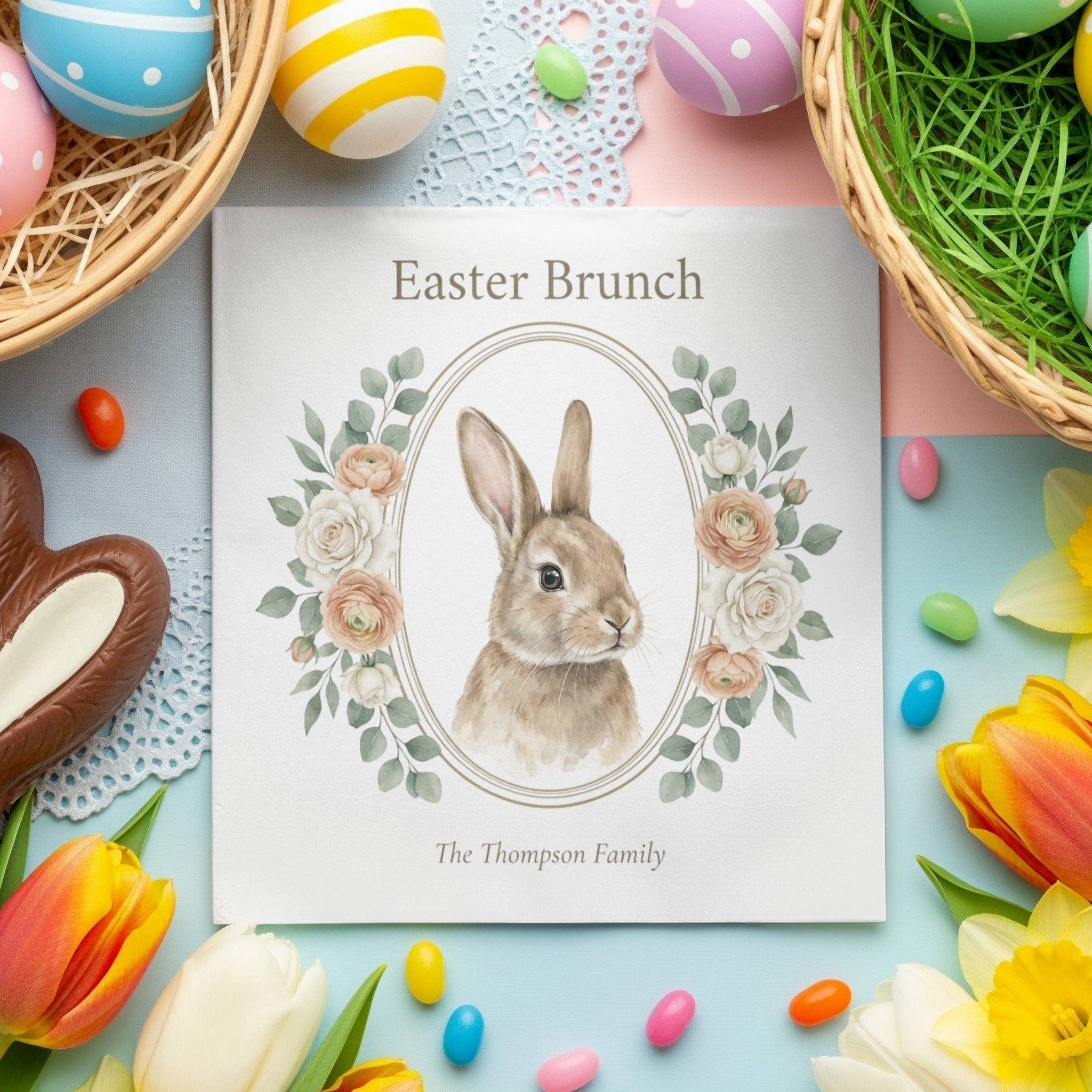 Personalized Easter Cocktail Napkins – Easter Brunch