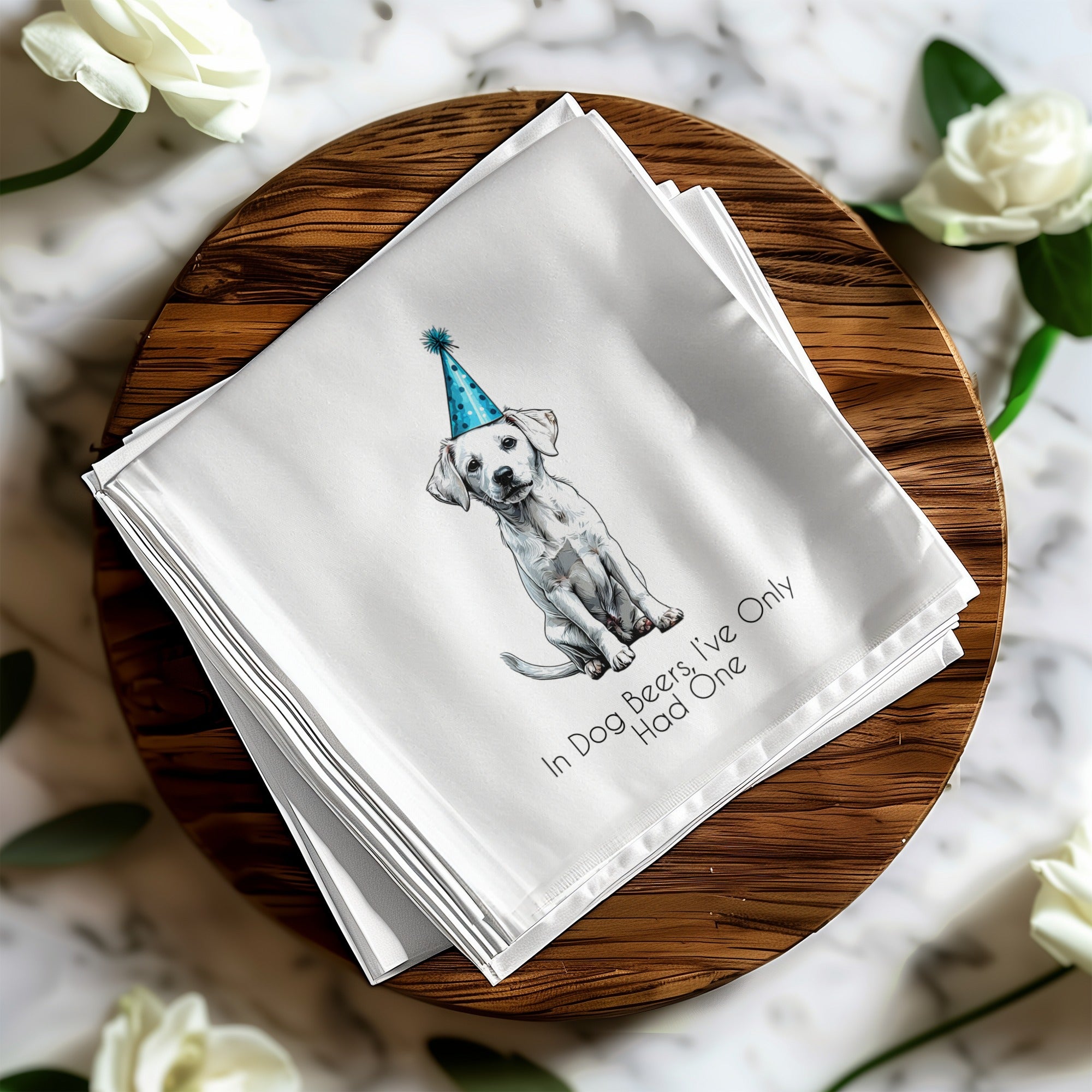 Party Dog Napkin, Cute Puppy Napkins, Birthday Labrador Napkin, Pet Lover Gift, Animal Art Napkins, Dog Portrait, Festive Napkins