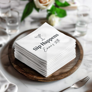 Sip Happens With Age Birthday Cocktail Napkins