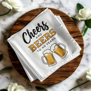 Cheers Beers With Name Age Birthday Cocktail Napkins