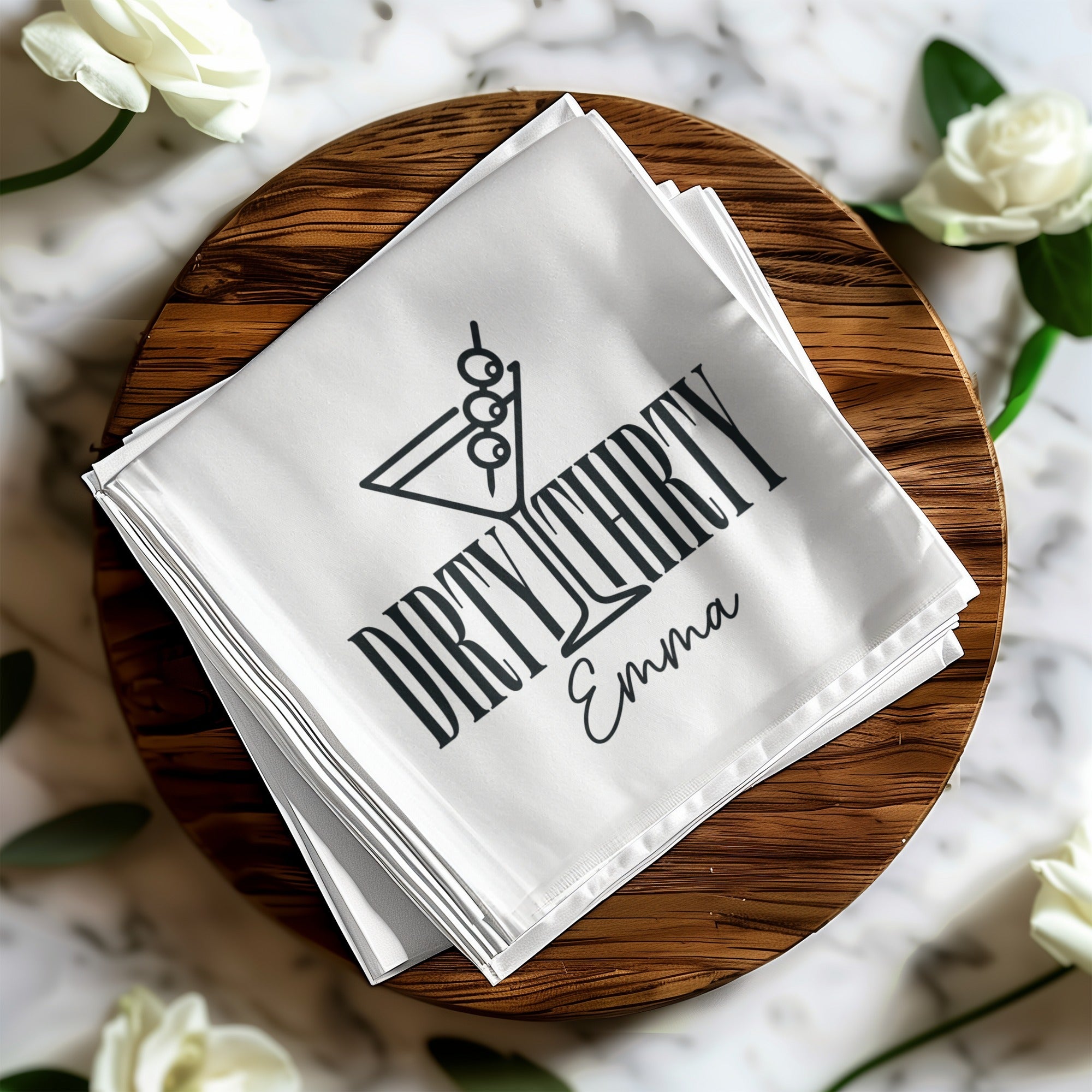 Cocktail Name and Age Birthday Cocktail Napkins