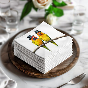 Sun Conure Napkin, Bird Napkin, Cute Parrot, Top Hat Birds, Formal Birds, Animal Napkin, Funny Napkin, Party Napkin, Decorative Napkin