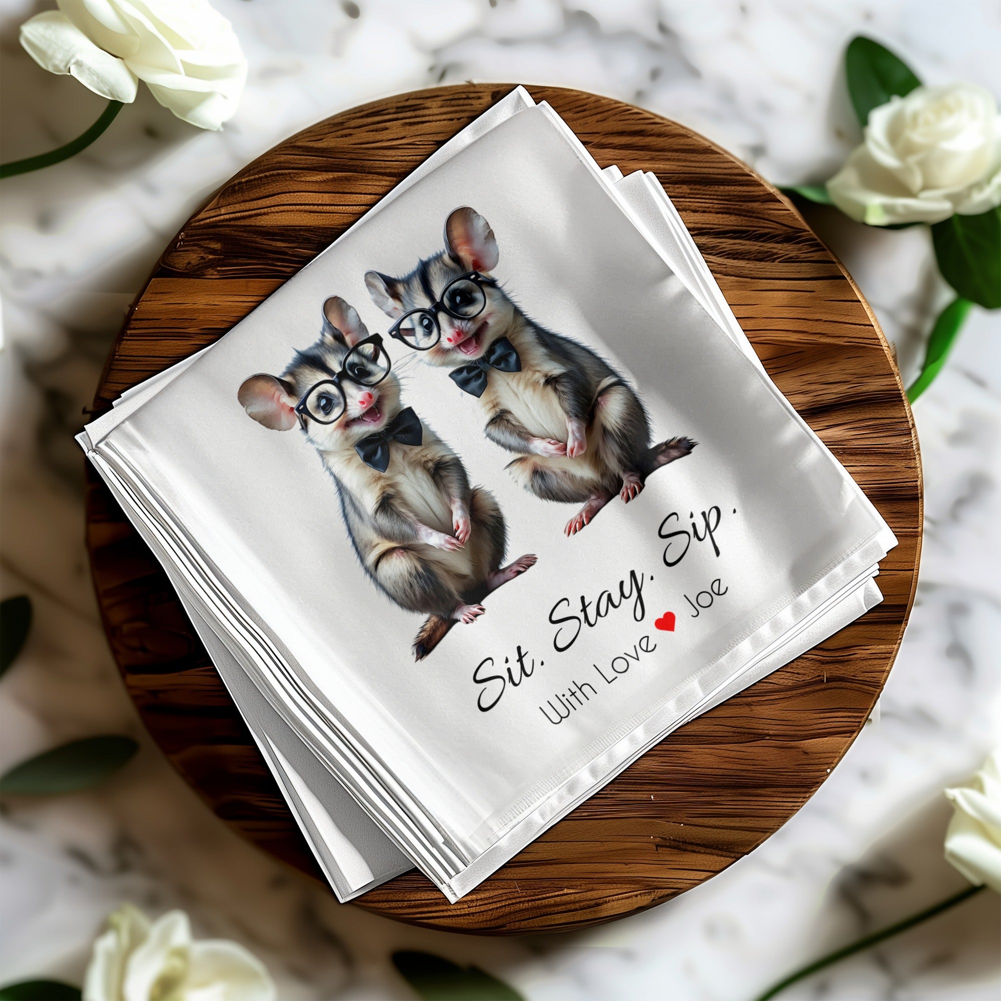 Possum Napkin, Funny Animal Napkin, Cute Possum, Animal Lover Gift, Party Napkin, Quirky Napkin, Table Decor, Birthday Napkin, Home Decor