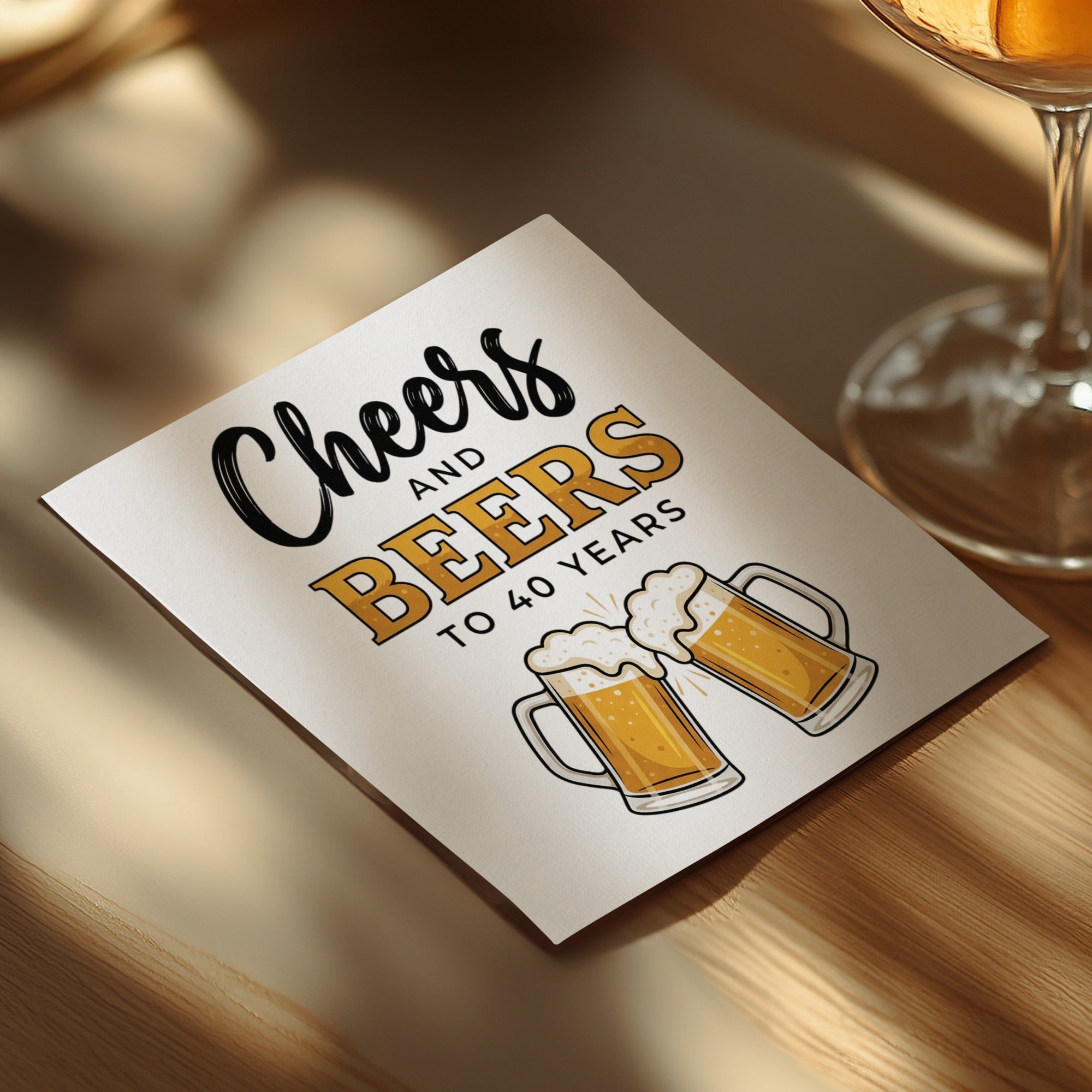 Cheers Beers With Name Age Birthday Cocktail Napkins