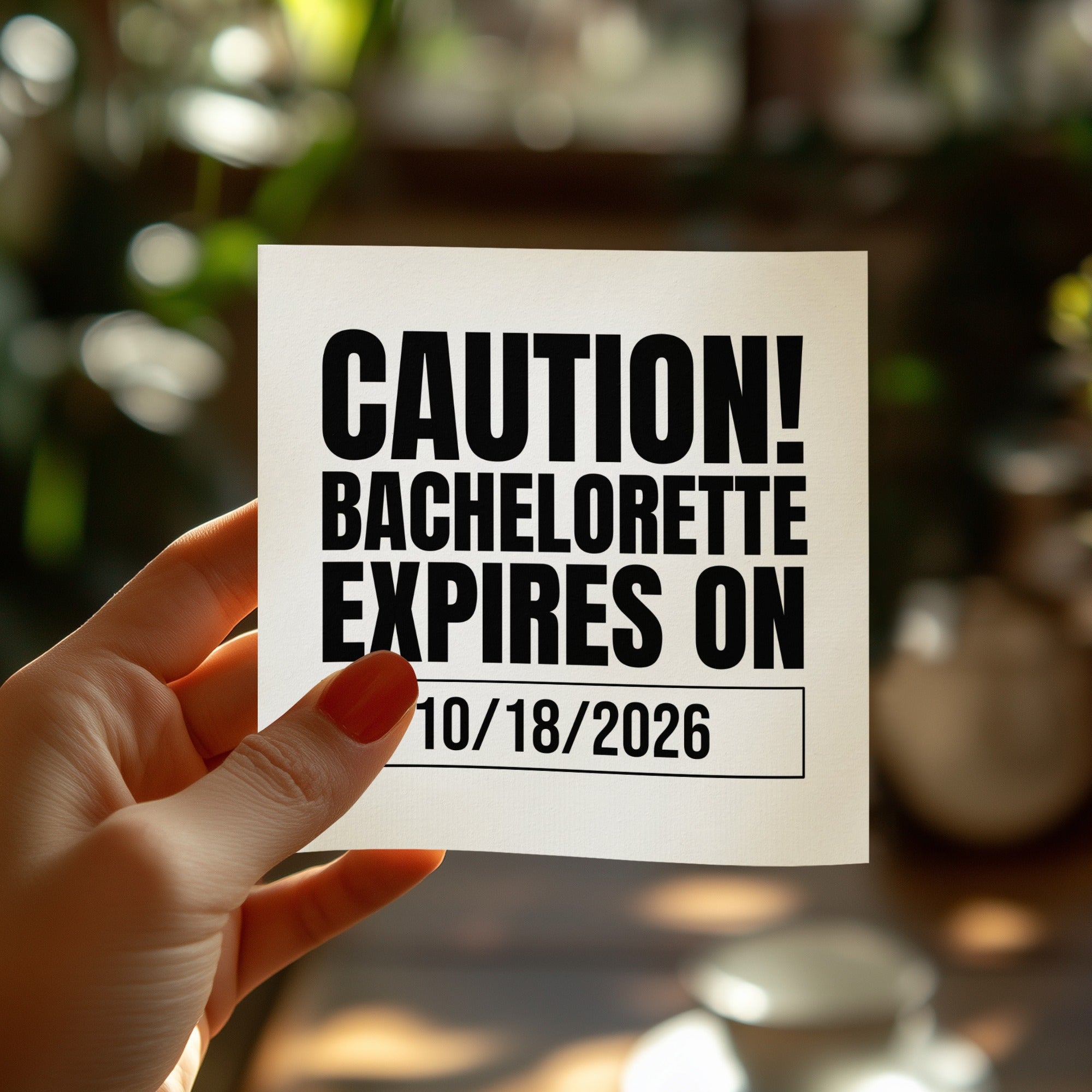 Personalized Bachelorette Napkins – Caution! Bachelorette Expires – Custom Party Napkins with Date