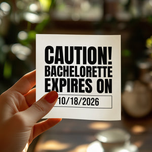 Personalized Bachelorette Napkins – Caution! Bachelorette Expires – Custom Party Napkins with Date