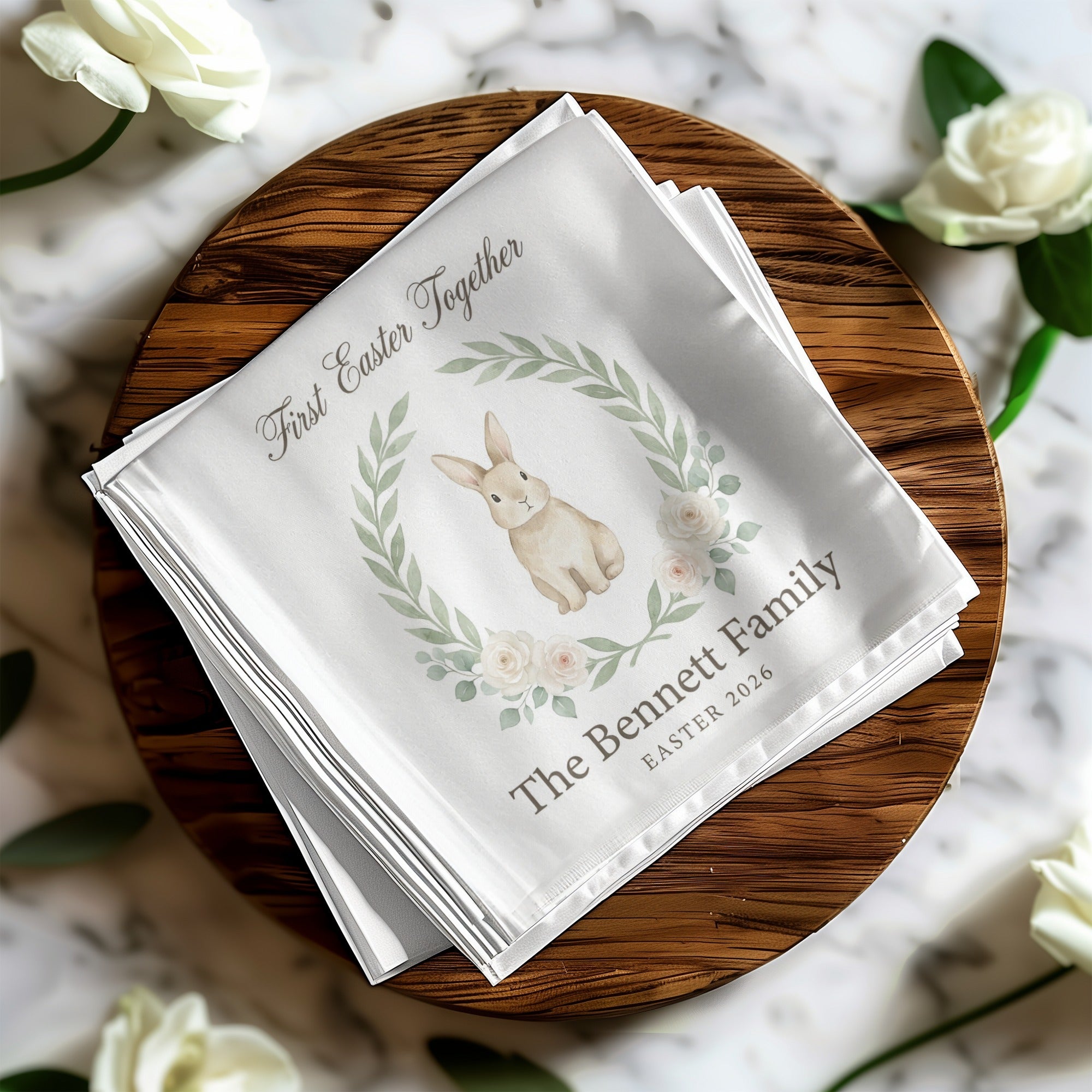 Personalized Easter Beverage Napkins – First Easter as a Family