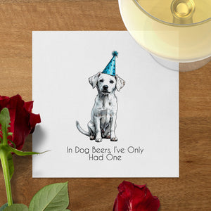 Party Dog Napkin, Cute Puppy Napkins, Birthday Labrador Napkin, Pet Lover Gift, Animal Art Napkins, Dog Portrait, Festive Napkins