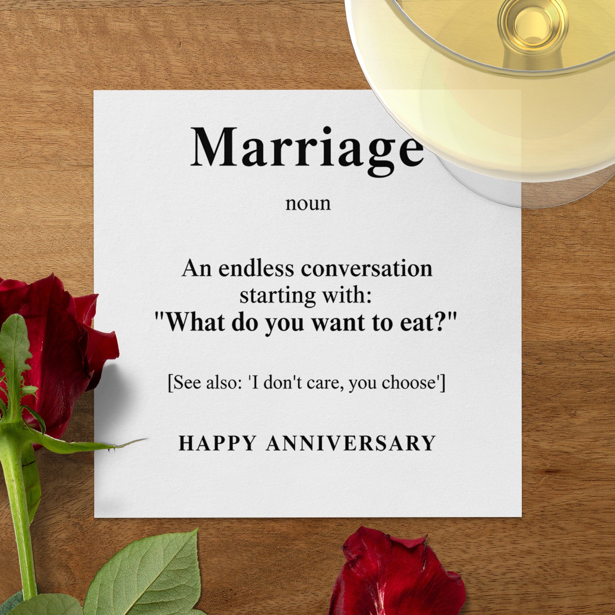 Marriage Anniversary Napkin, Funny Wedding Anniversary Gift, What To Eat Joke Napkins, Endless Conversation, Humorous Napkins