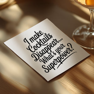 Cocktail Disappear Napkins, Funny Superpower Napkin, Party Napkins, Cocktail Hour, Drink Napkins, Bar Napkin, Party Decor, Napkin