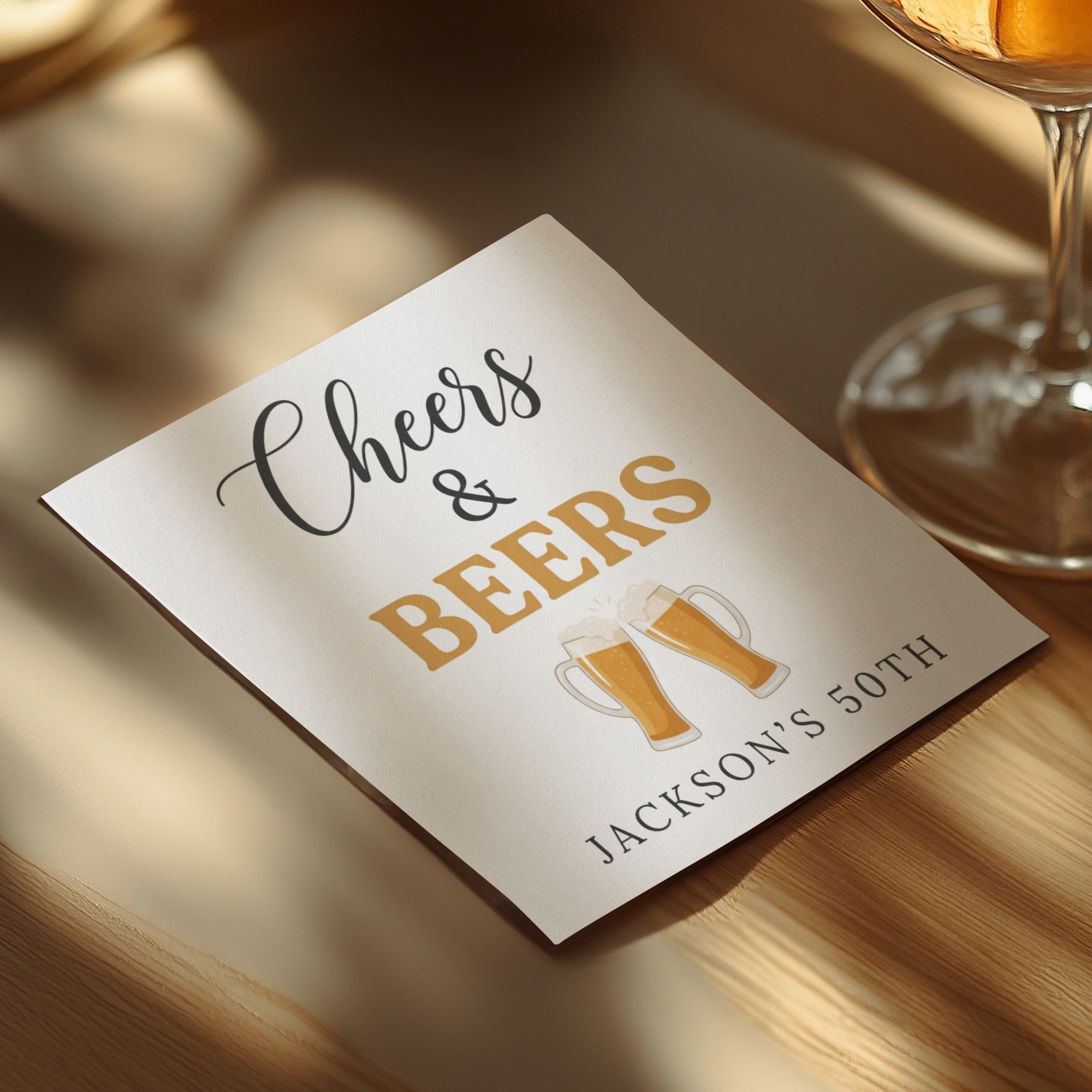Cheers and Beers Birthday Cocktail Napkins