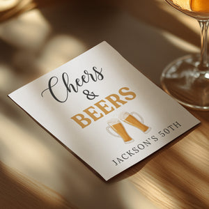 Cheers and Beers Birthday Cocktail Napkins