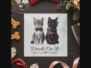Personalized Cats Cocktail Napkins