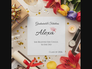 Graduated & Fabulous Cocktail Napkins – Personalized Graduation Napkins